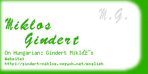 miklos gindert business card